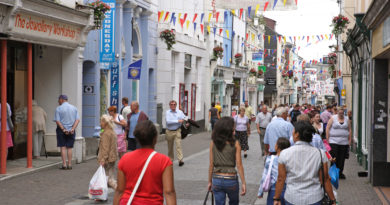 tourists in falmouth town